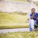 man sitting on a bench